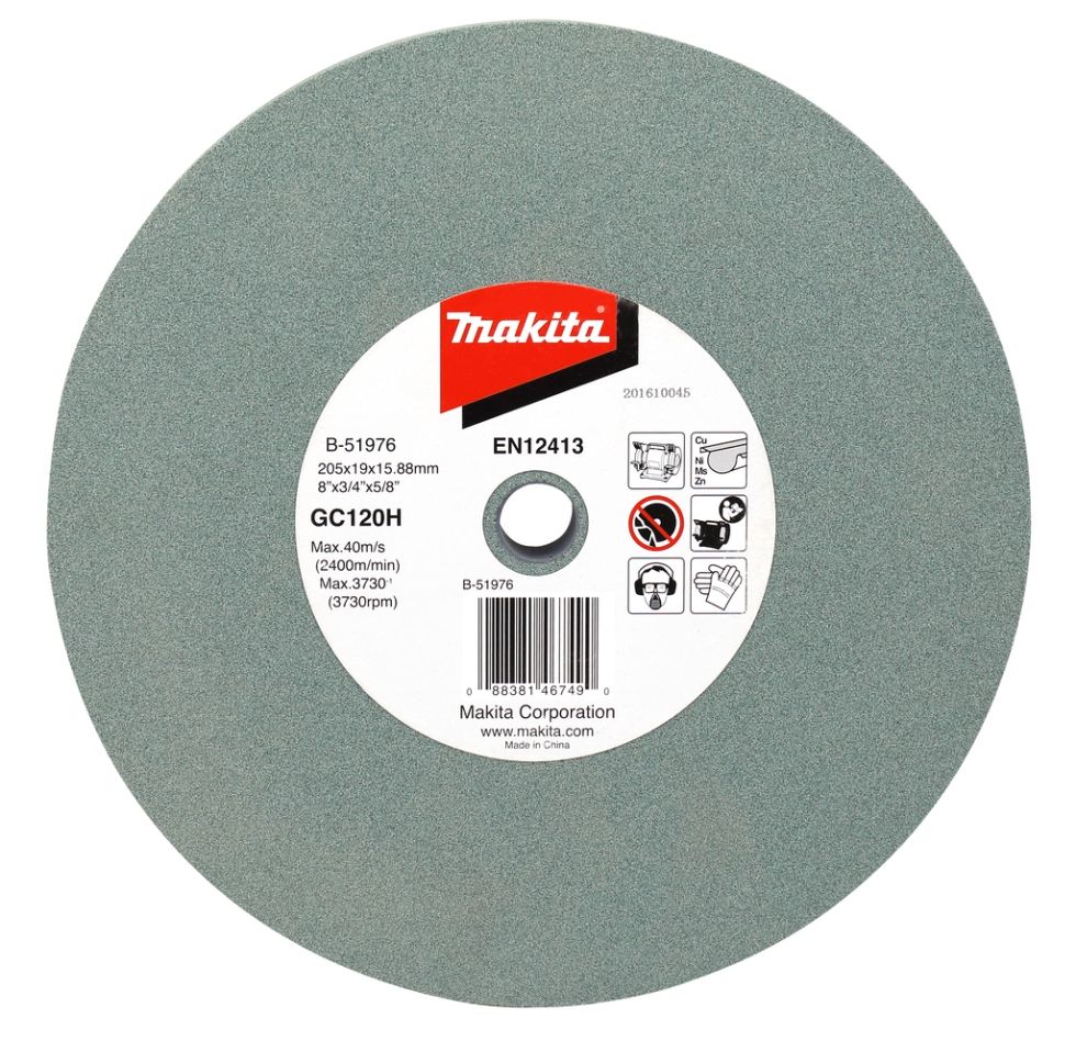 Makita Accessoires B-51976 Slijpsteen Alu/non-ferro 205 x 19 x 15,88mm GC120H