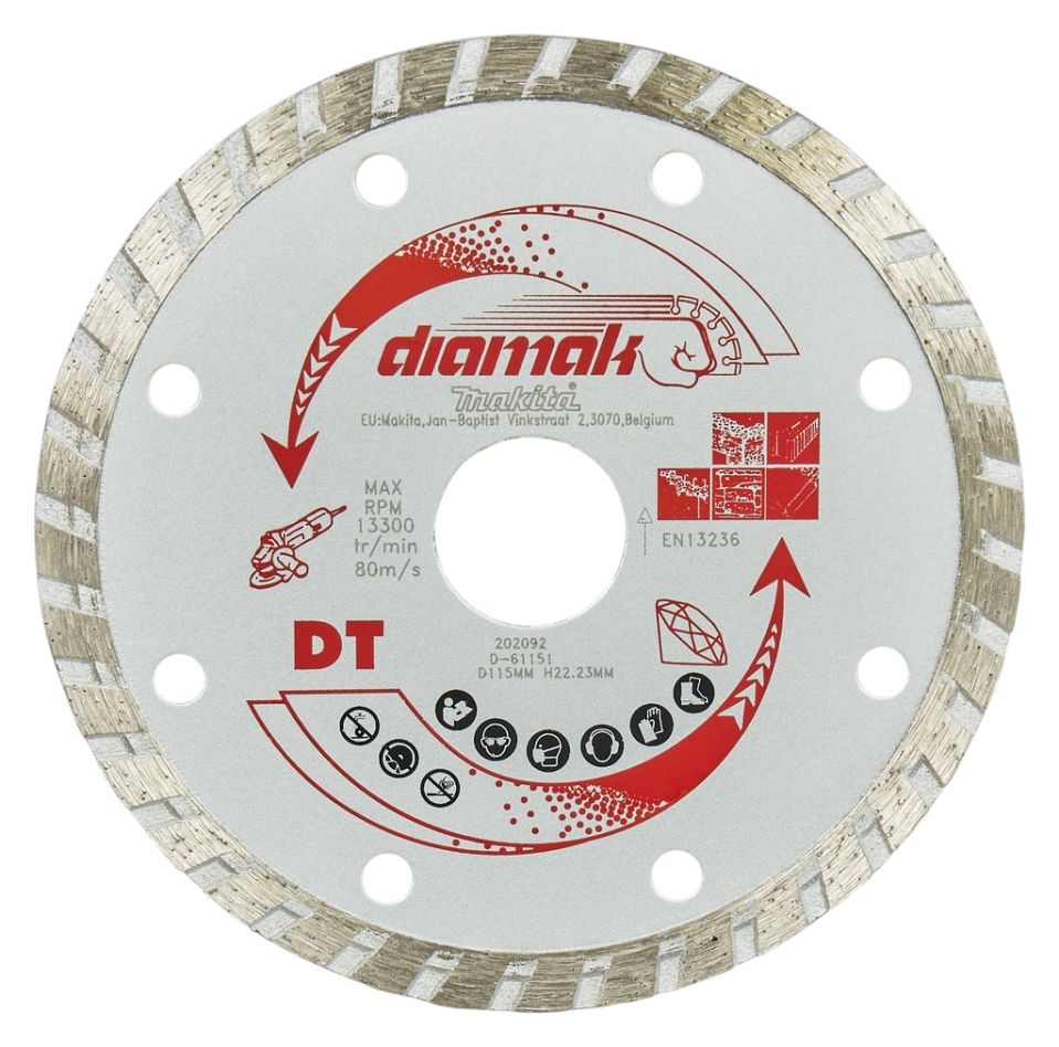 Makita Accessoires D-61151 Diamantschijf 115 x 22,23 x 2,2 mm Turboband