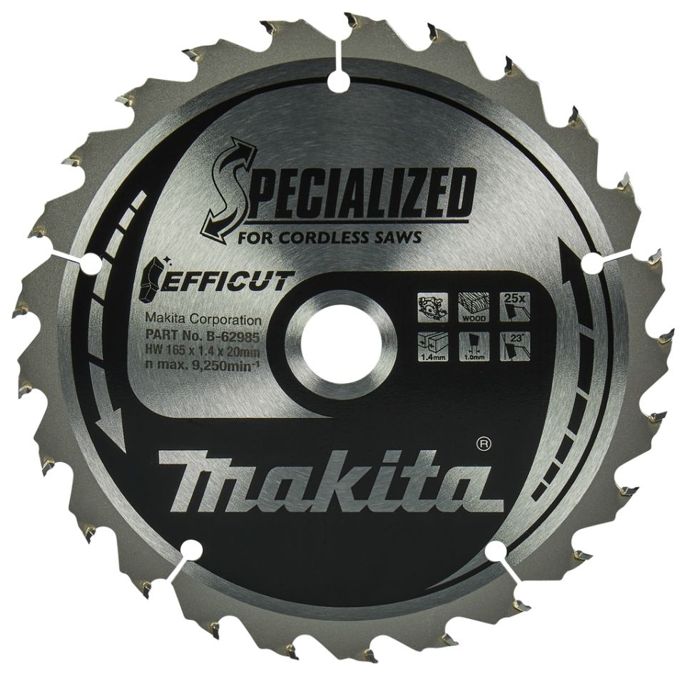 Makita Accessoires B-62985 Makita Specialized Cirkelzaagblad 165 x 20 x 1.4 mm