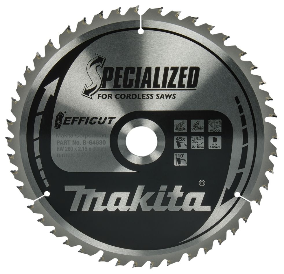 Makita Accessoires B-64630 HM zaagblad Specialized 260 x 30 x 45T
