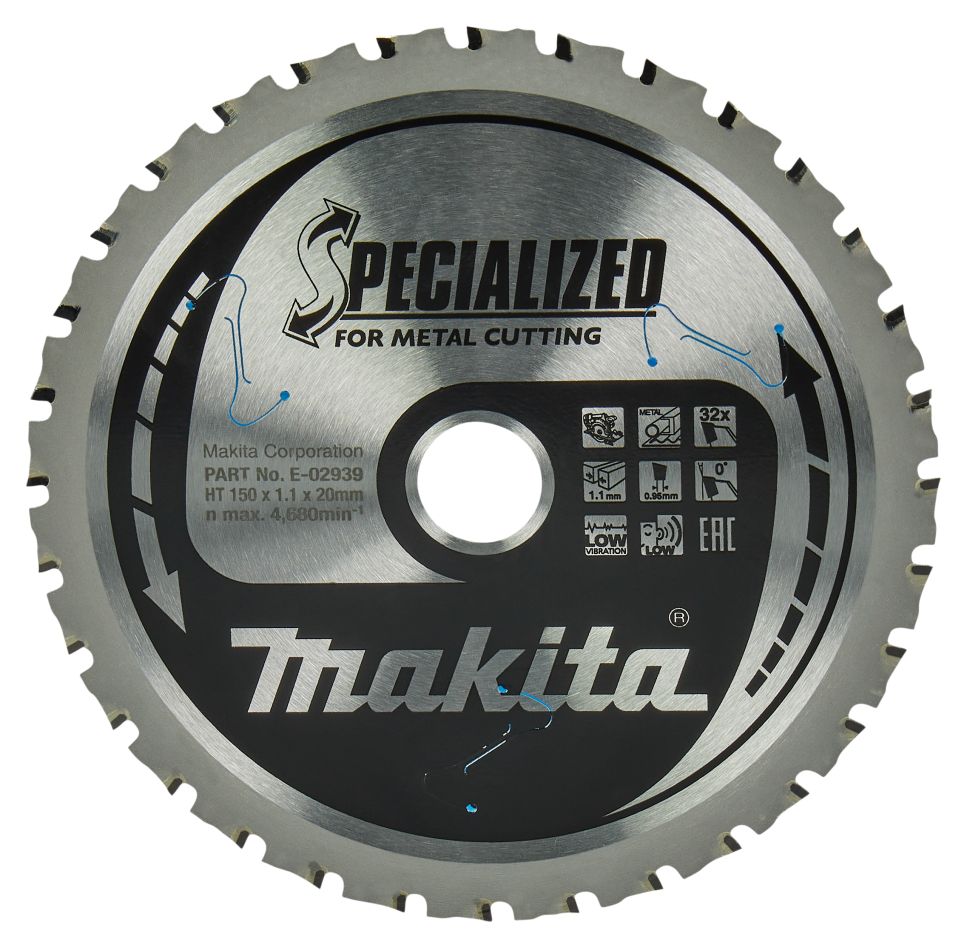 Makita Accessoires E-02939 Specialized Cirkelzaagblad staal 150x20x1,1 32T 0g