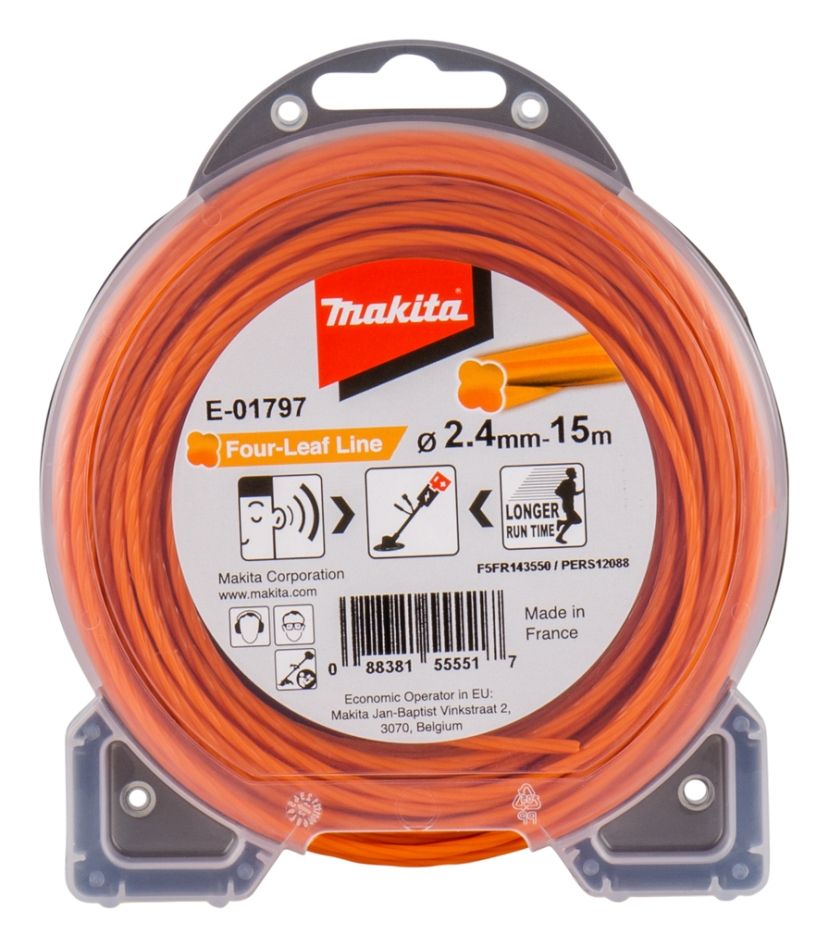 Makita Accessoires E-01797 Maaidraad 2,4 x 15 meter Oranje
