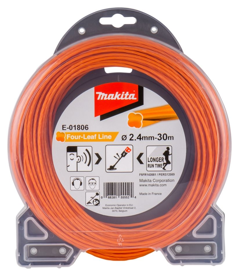 Makita Accessoires E-01806 Maaidraad 2,4 x 30 Meter Oranje