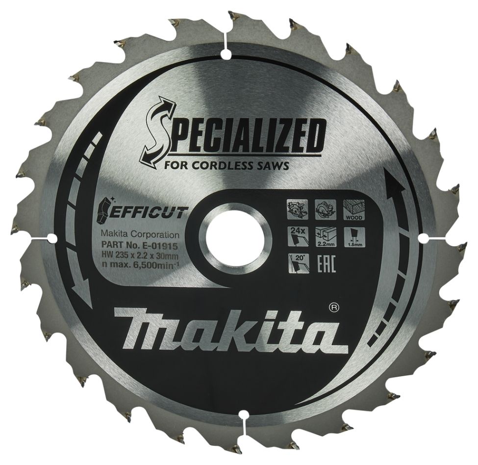 Makita Accessoires E-01915 Cirkelzaagblad Hout Efficut 235x30x2,2 24T 20°