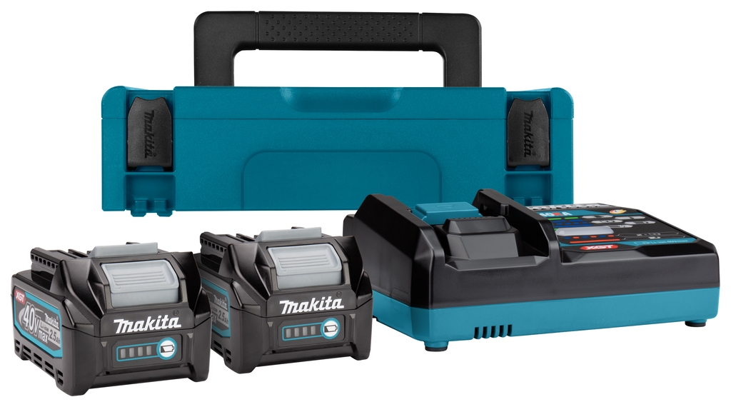 Makita Accessoires 191J81-6 Startset XGT DC40RA/2xBL4025 XGT 40V Max 2,5Ah Li-Ion + oplader DC40RA in MBox