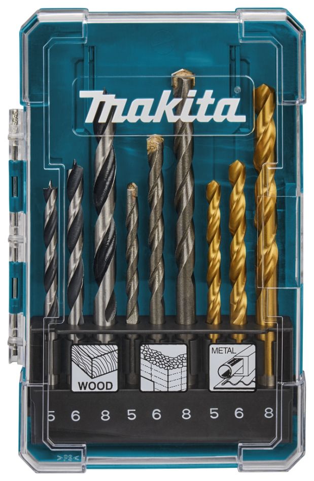 Makita Accessoires D-71962 Borenset Steen/Hout/Metaal 9-delig