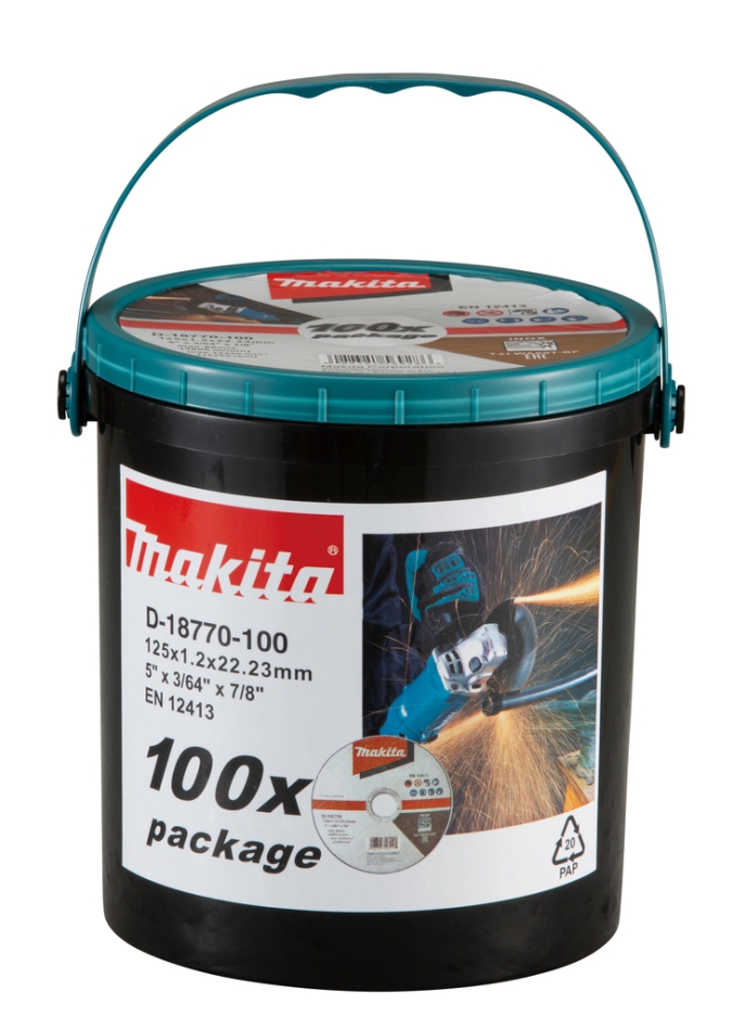 Makita Accessoires D-18770-100 Doorslijpschijf RVS 125 x 22,23 x 1,2 mm Per 100 Stuks