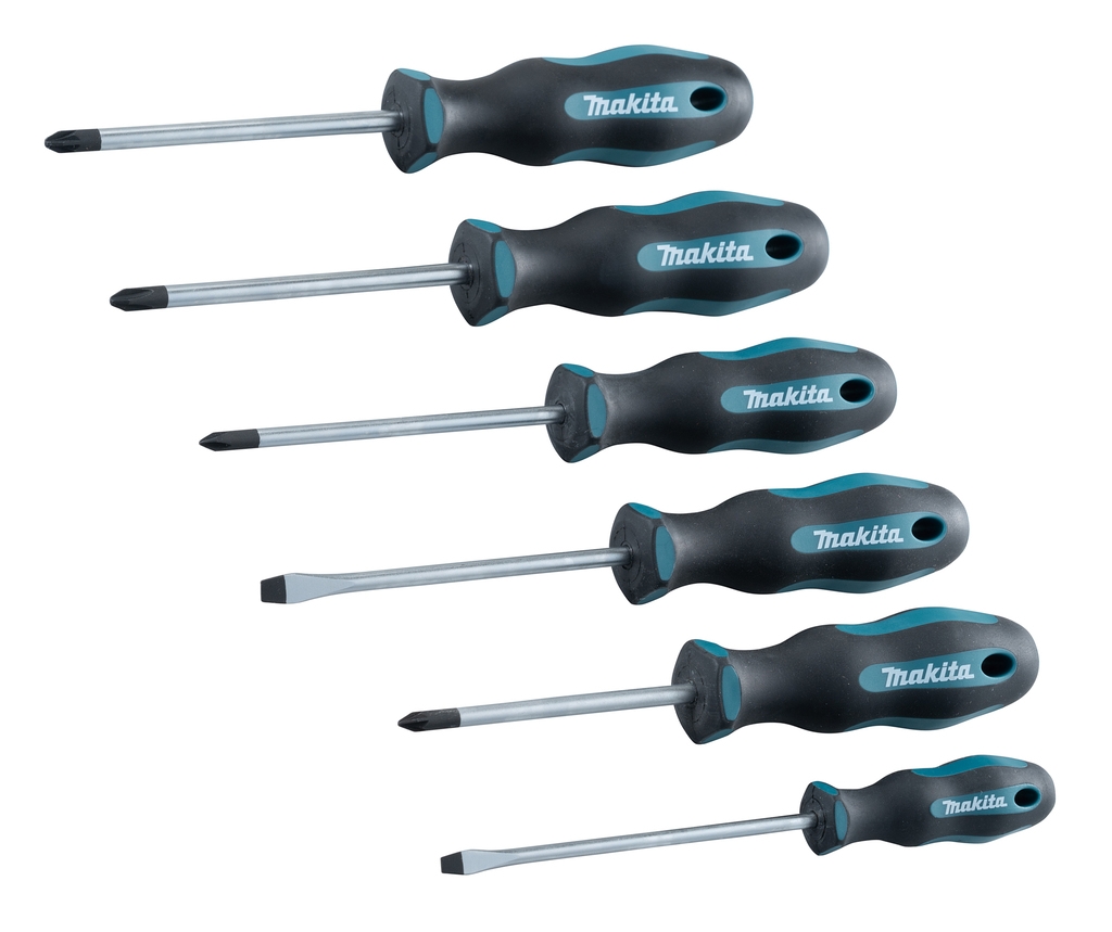 Makita Accessoires E-10528 Schroevendraaierset 6-delig SL4 / SL5,5 / PH1 / PH2 / PZ1 / PZ2
