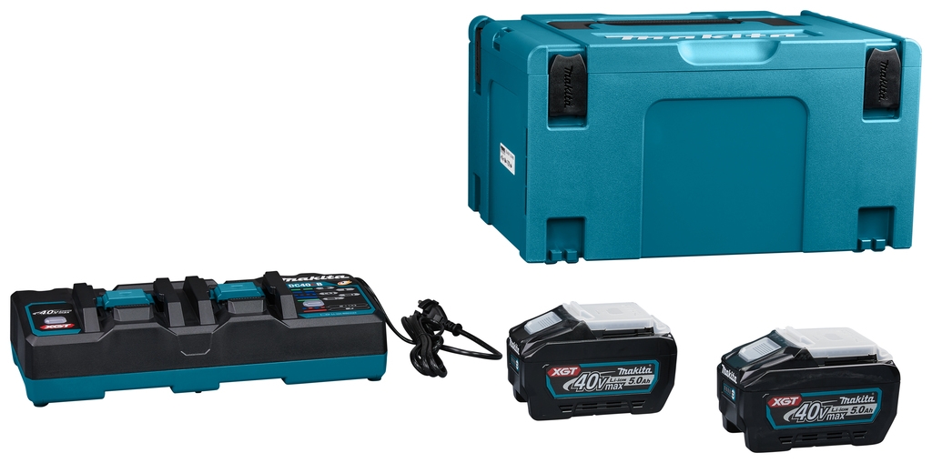 Makita Accessoires 191U13-9 Startset XGT DC40RB Duolader + 2 x Accu BL4050F 40V max 5.0Ah in MBox