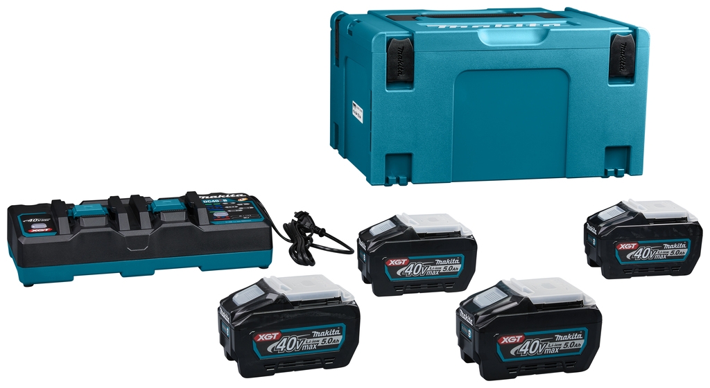 Makita Accessoires 191U42-2 Startset XGT DC40RB Duolader + 4 x Accu BL4050F 40V max 5.0Ah in MBox