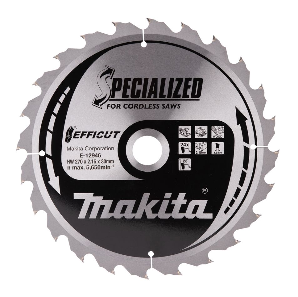 Makita Accessoires E-12946 Cirkelzaagblad Hout Efficut 270x30x2,15 24T 23g