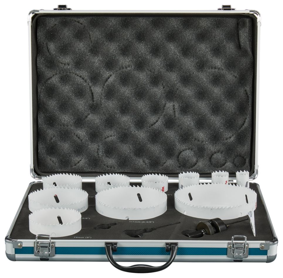 Makita Accessoires D-75764 Gatzaagset 13-delig 22/29/35/44/57/64/76/92/111/127mm hout/metaal in aluminium koffer