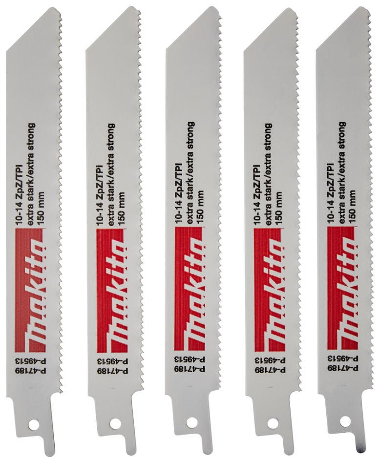 Makita Accessoires P-49513 Reciprozaagblad Hout/Staal 150 mm 5 Stuks