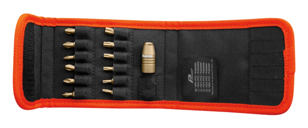 Makita Accessoires P-54069 13-delige bitset in professionele tas met riemclip