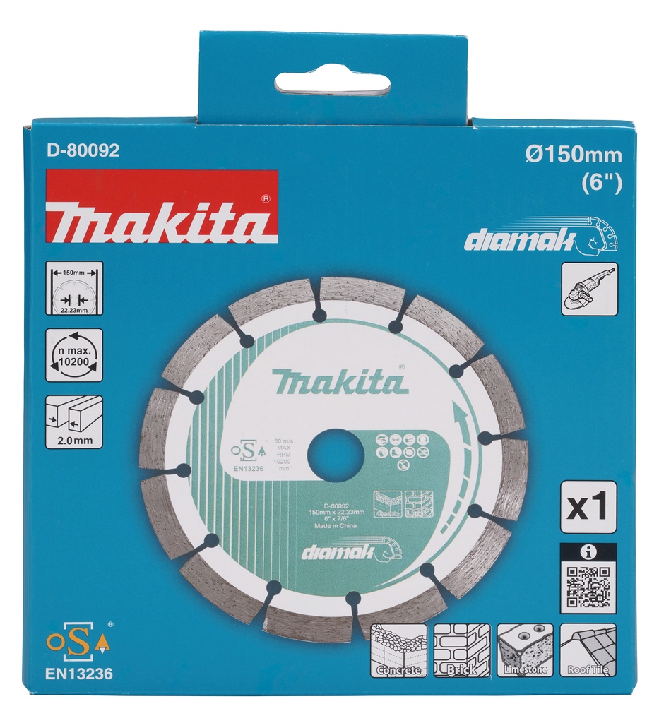 Makita Accessoires D-80092 Diamak Diamantschijf 150x25,4x2,2mm gesegmenteerd