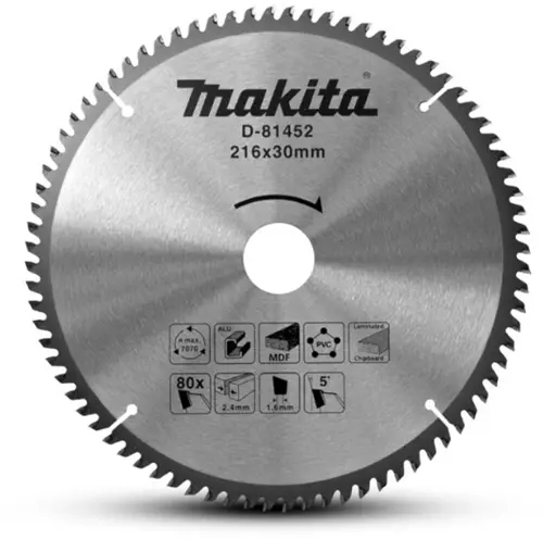 Makita Accessoires D-81452 Cirkelzaagblad multi 216x30 80T 5g 