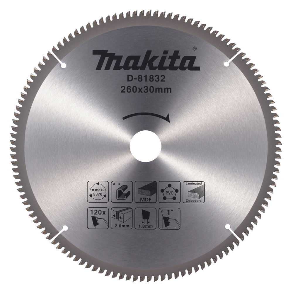 Makita Accessoires D-81832 Cirkelzaagblad multi 260x30 120T 5g