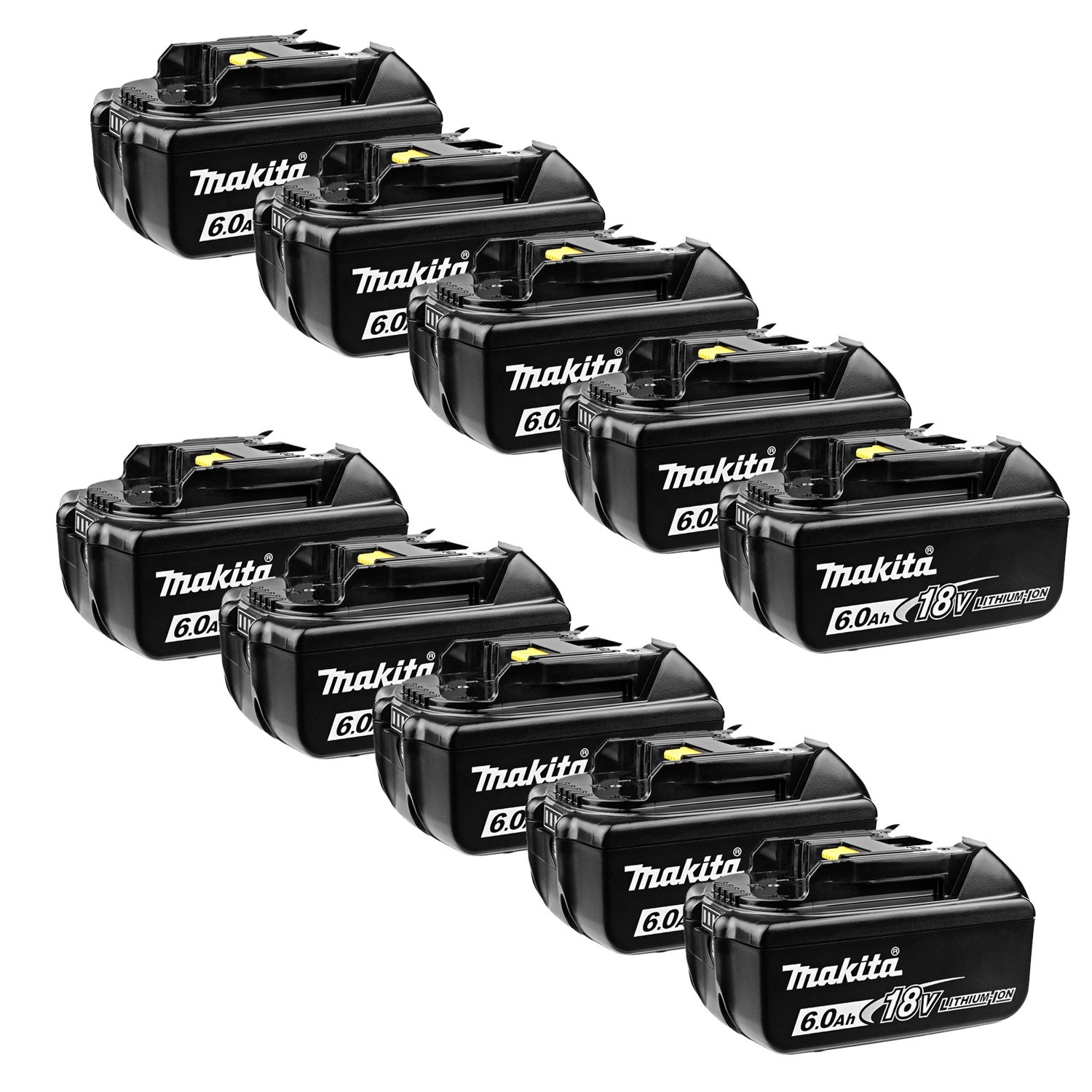 Makita Accessoires BL1860B10PACK 10 x accu 18 Volt 6.0 AH Li-ion