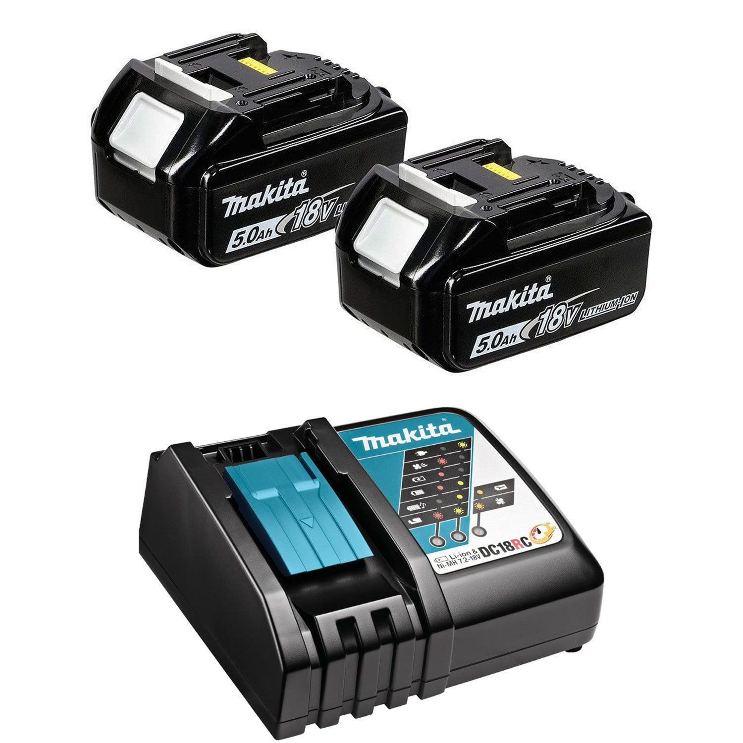 Makita Accessoires DC18BL1850 Accu Starterset 18V DC18RC + 2xBL1850B
