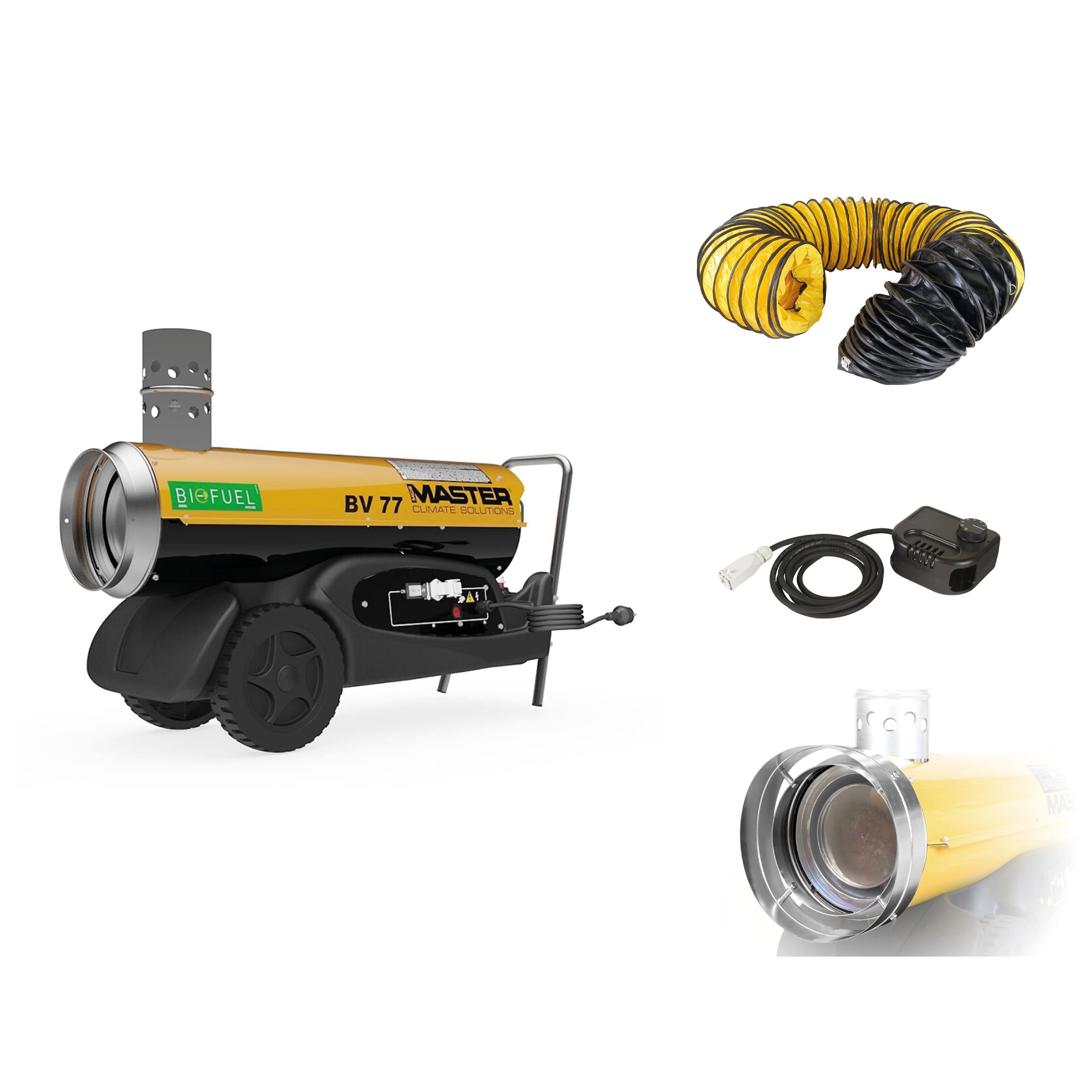 Master 4013.210S BV77E Set Indirect Gestookte Heater 20kW + 3 mtr. slang + Koppelstuk + thermostaat