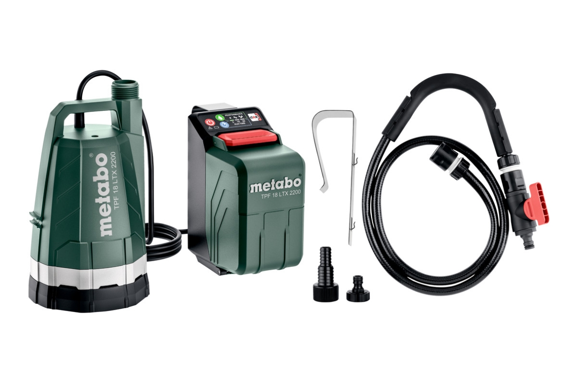 Metabo 601729850 TPF 18 LTX 2200 Accu Dompel- en Regentonpomp excl. accu's en lader