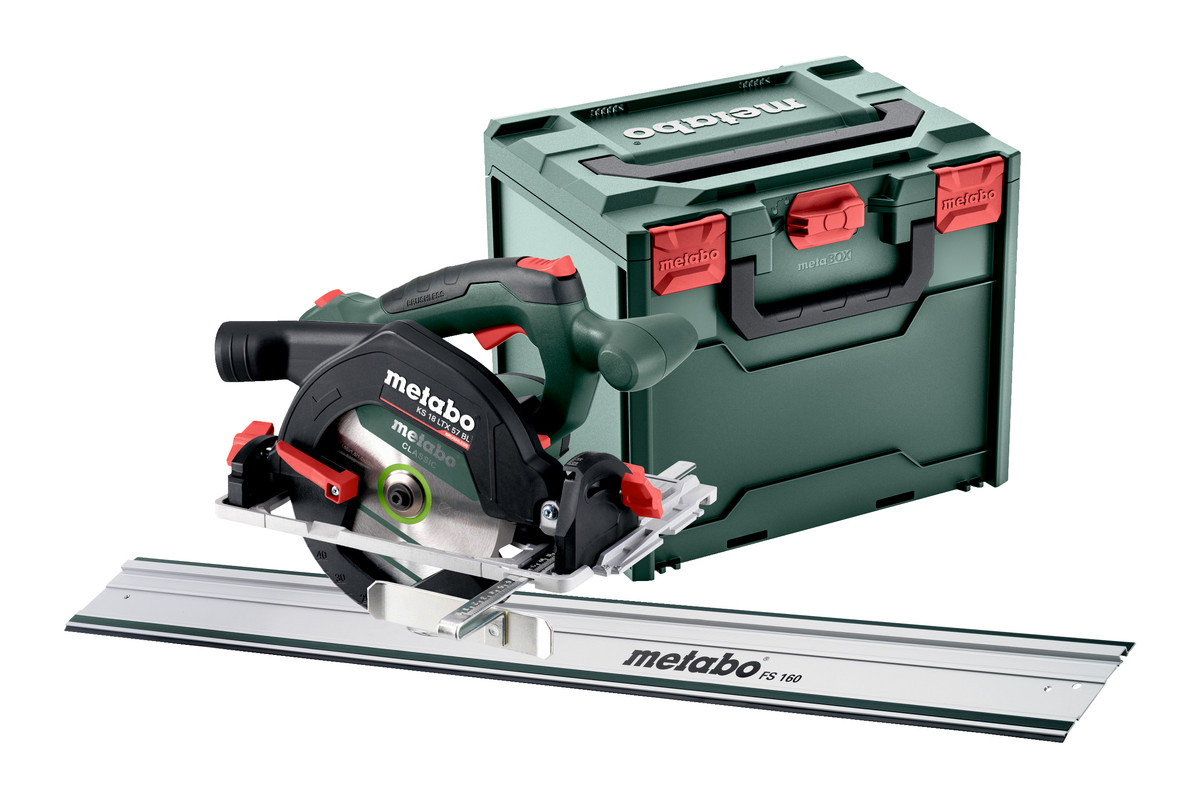 Metabo 691222000 KS 18 LTX 57 BL Accu Cirkelzaag 18V excl. accu's en lader + Geleiderail FS 160