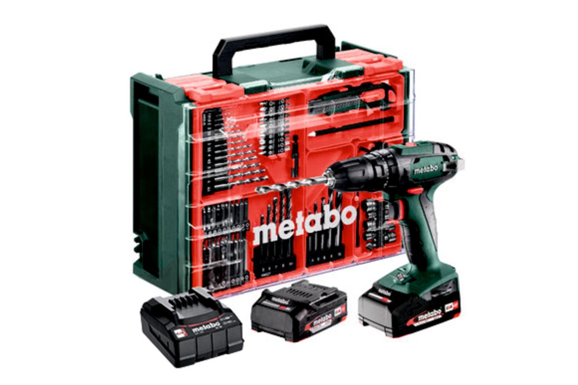 Metabo 602245710 SB 18 Set Accu-klopboormachine 18V 2x2Ah in Kunststof koffer met 78-delige set