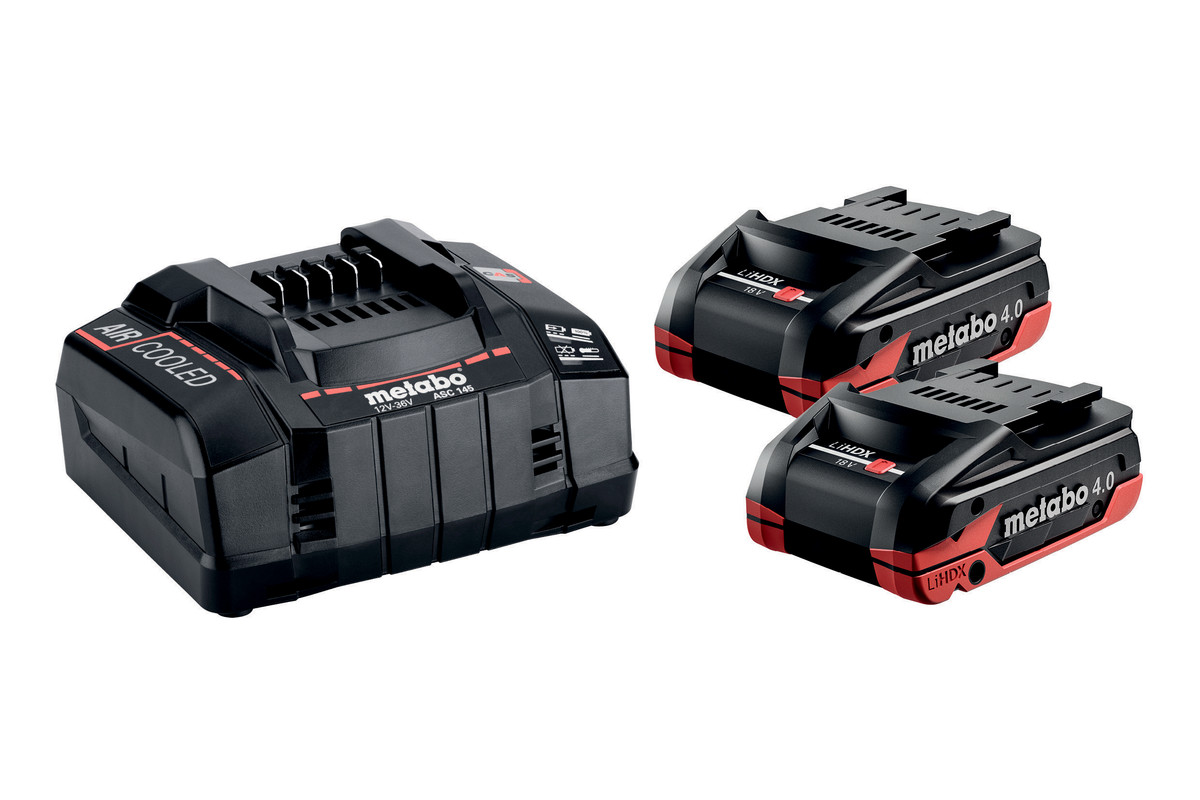 Metabo Accessoires 685306000 Basisset 18V LiHDX 2 x 4.0 Ah en lader in doos