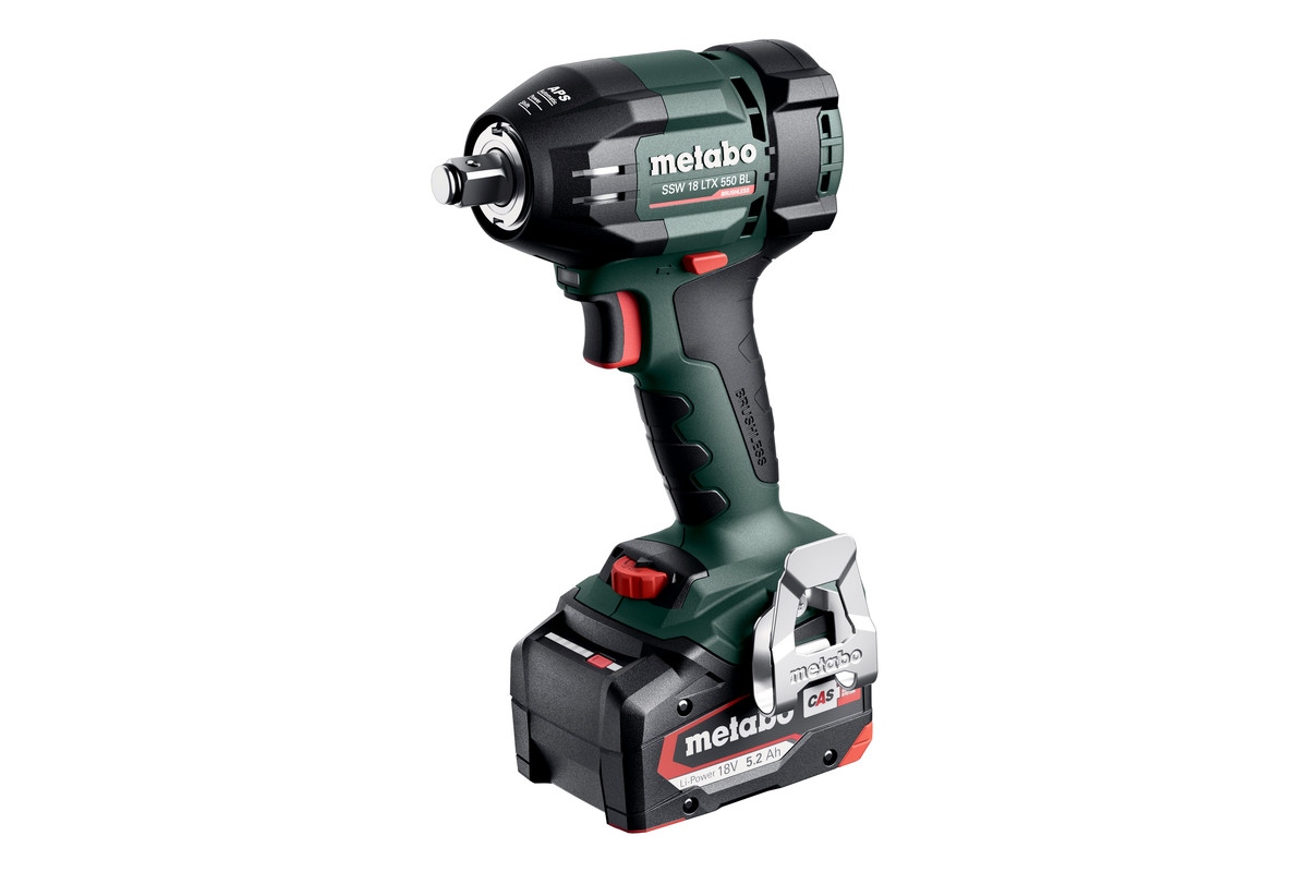 Metabo 602404650 SSW 18 LTX 550 BL Accu-slagschroevendraaier/-slagmoersleutel incl. 2 x 5.2 Ah en lader in Koffer