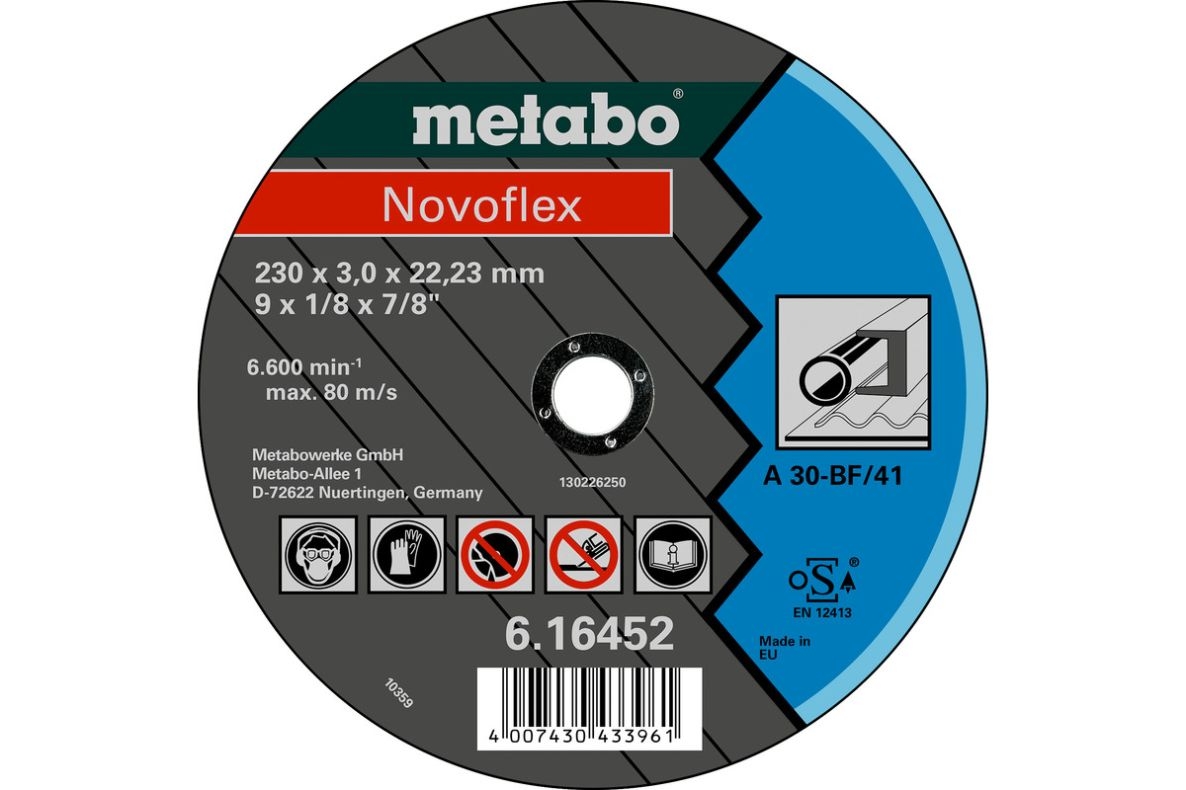 Metabo Accessoires 616457000 Doorslijpschijf Ø 180x3,0x22,2mm staal Novoflex