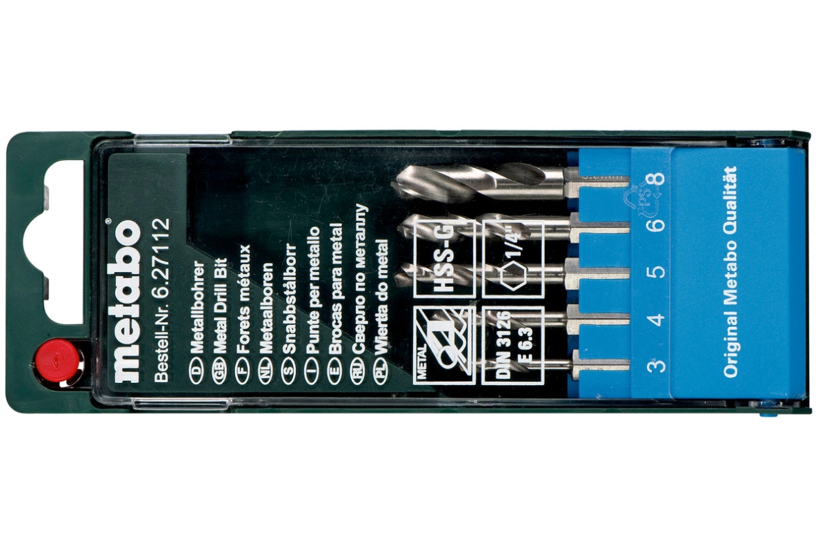 Metabo Accessoires 627112000 HSS-G-boorcassette, 5-delig E 6,3