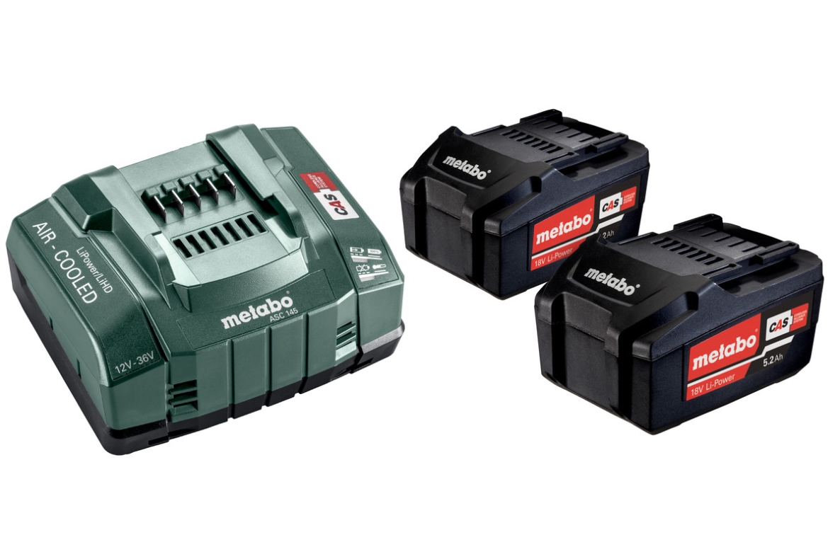 Metabo Accessoires 685051000 Basis-Set - 2 x Accu 18V 5,2Ah Li-Ion Li-Power + lader ASC145