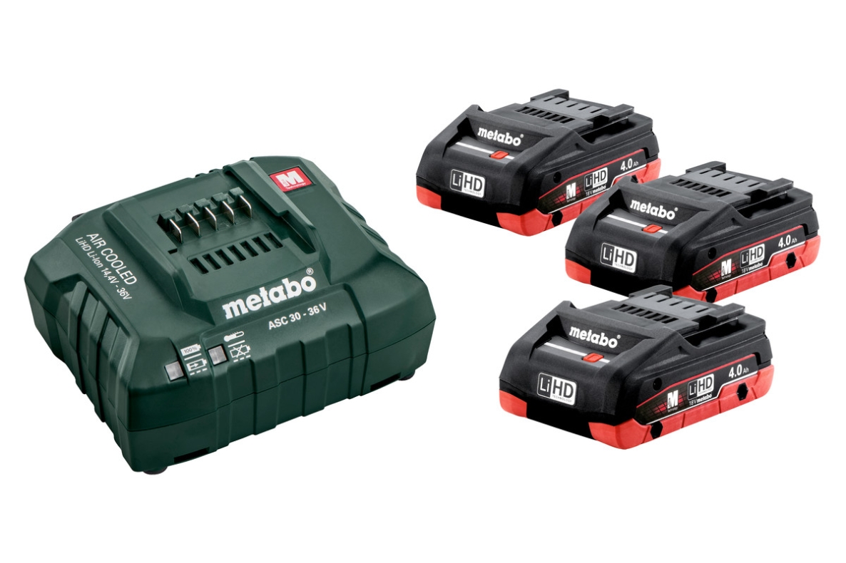 Metabo Accessoires 685132000 Accu Pakket 3 x 18V LiHD 4.0Ah + 1 x Lader ASC 30-36 V