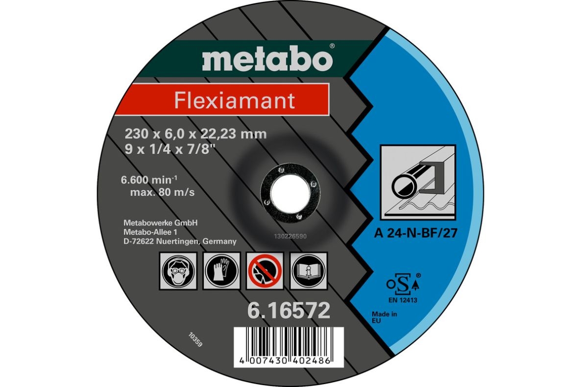 Metabo Accessoires 616560000 Afbraamschijf Ø 180x6,0x22,2 staal Flexiamant