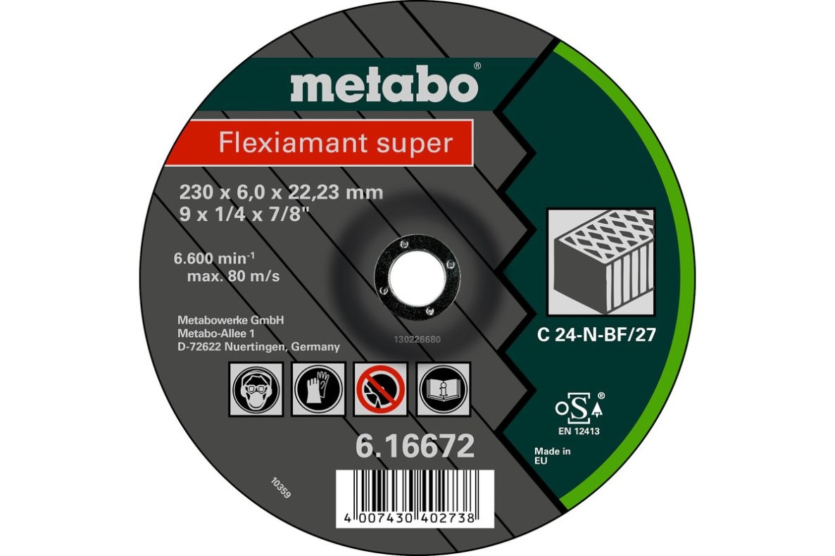 Metabo Accessoires 616731000 Afbraamschijf Ø 125x6,0x22,2 steen Flexiamant super