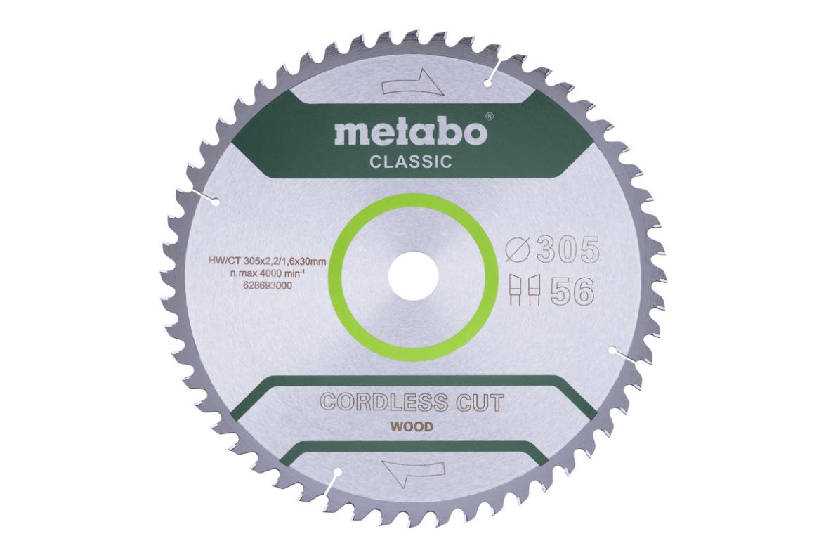 Metabo Accessoires 628694000 Zaagblad "cordless cut wood - classic", 305x30 Z56 WZ 5° /B
