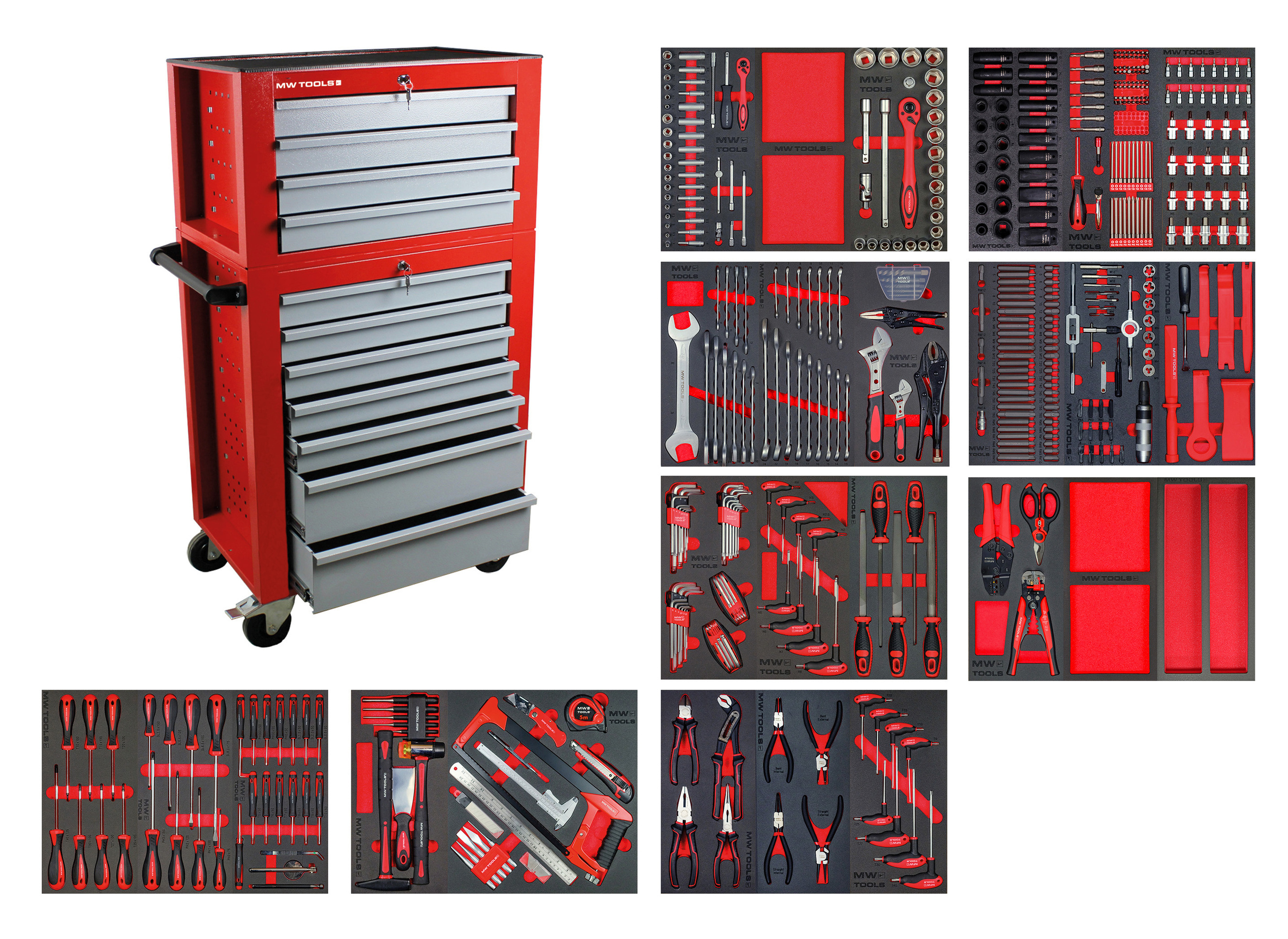 Metal Works 855006749 MWE512G13 Gevulde gereedschapswagen met topkoffer XL 514-delig