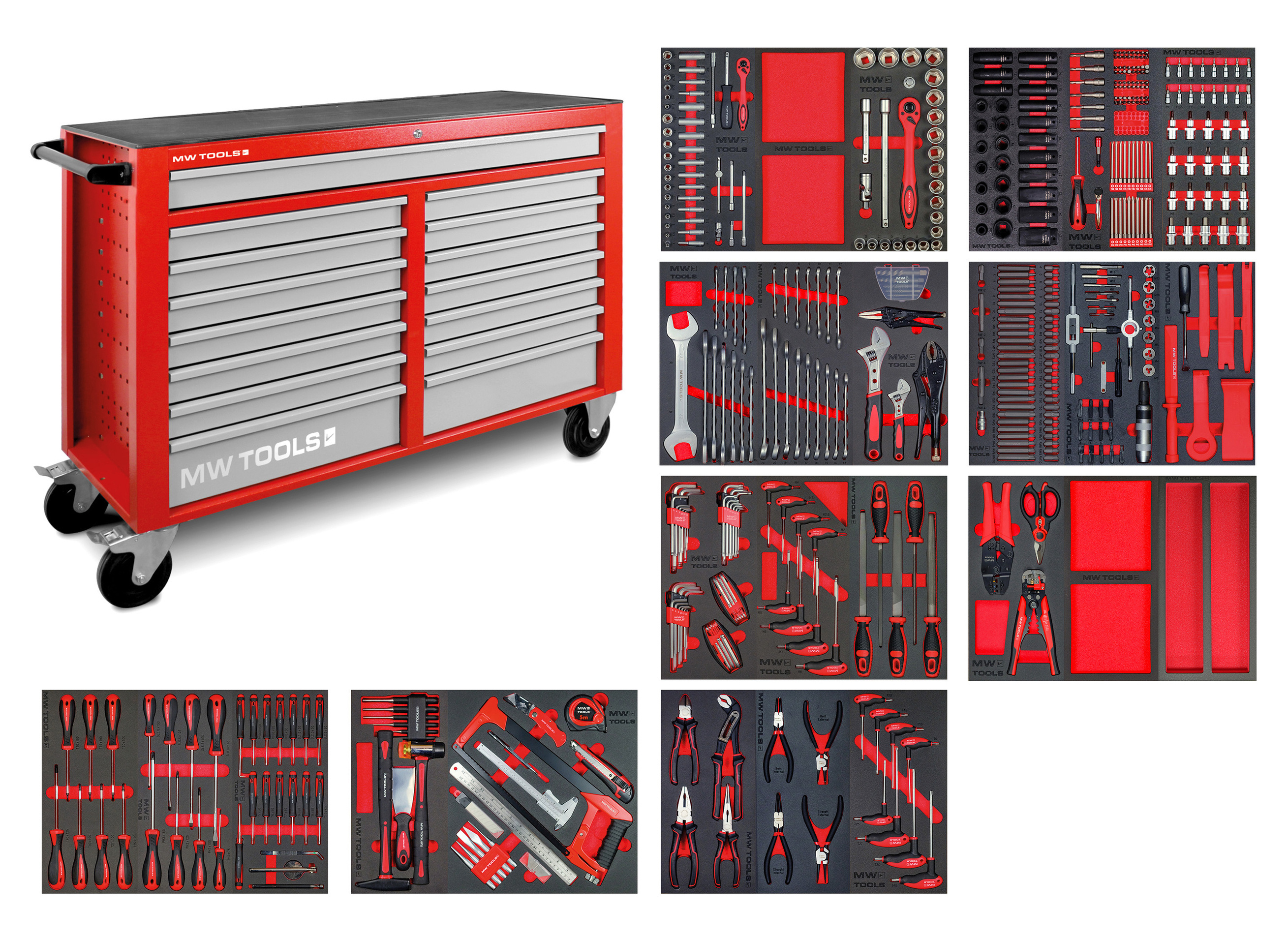 Metal Works 855006756 MWE512G4 Gevulde brede gereedschapswagen XL 514-delig