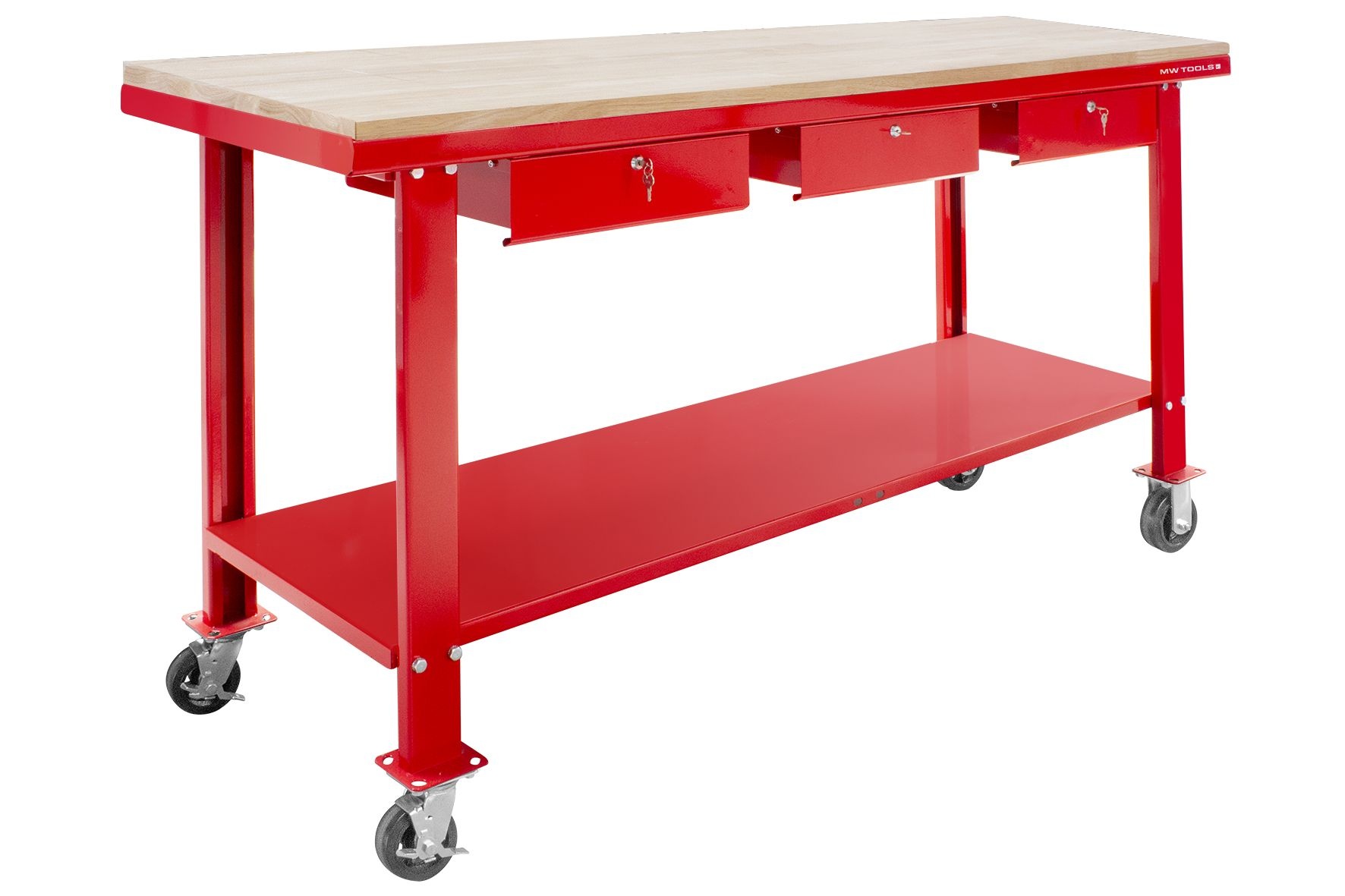 Metal Works 751002009 Werkbank 200 cm met wielen MDF werkblad 3 lades