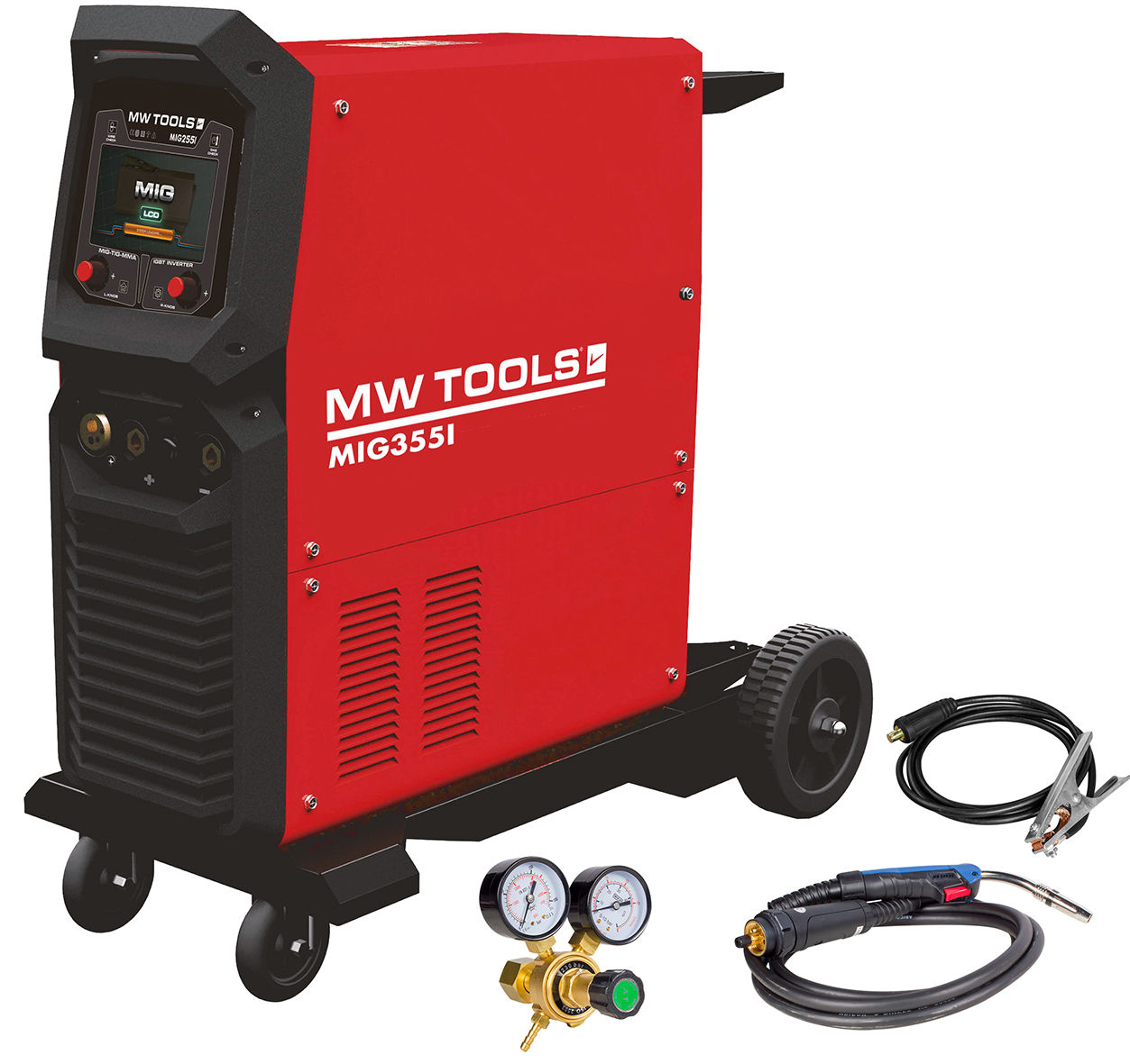 Metal Works 829000210 MIG355I MIG industriële synergie lasinverter LCD 350A + accessoires