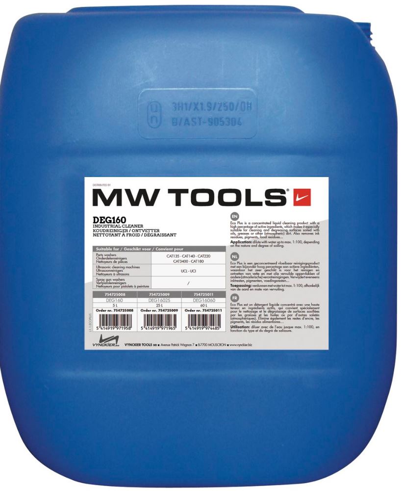 Metal Works 754725002 DEG160 Universele gebruiksklare solvent gedragen reiniger 25L