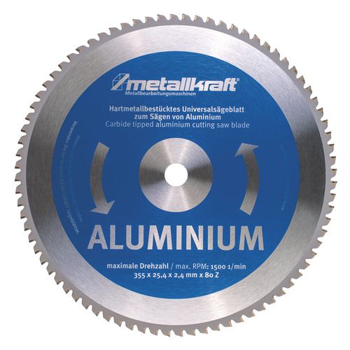 MetallKraft 713853502 TCT cirkelzaagblad 355 x 25,4 x 80T Alu