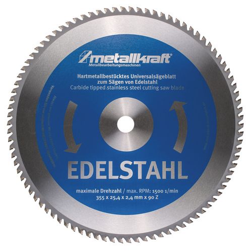 MetallKraft 713853503 3853503 Cirkelzaagblad 355x2.4x25.4 T90 Inox
