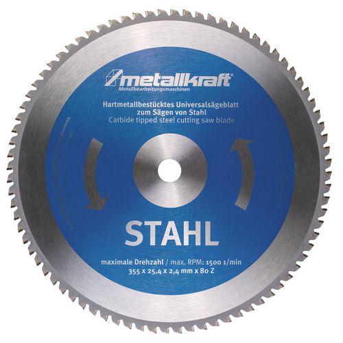 MetallKraft 713853504 3853504 Cirkelzaagblad 355x2.4x25.4 T80 Staal