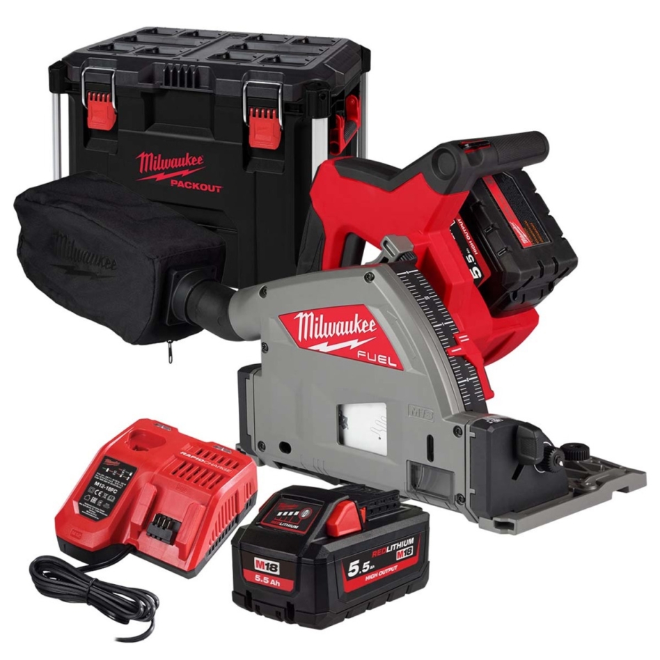 Milwaukee 4933478778 M18 FPS55-552P Accu Invalzaag 18V 5,5Ah Li-Ion in PACKOUT™ toolbox