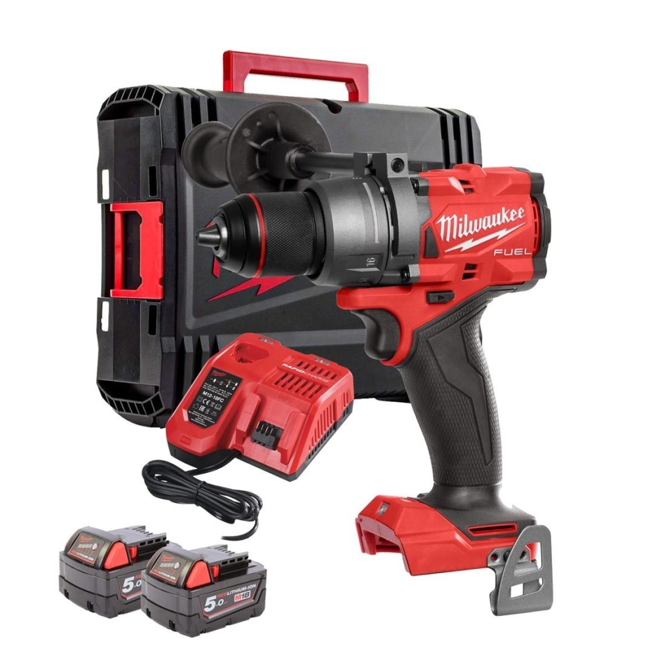 Milwaukee 4933479860 M18 FPD3-502X Koolborstelloze Accu Slagboormachine 18V 5.0Ah Li-Ion in HD-Box