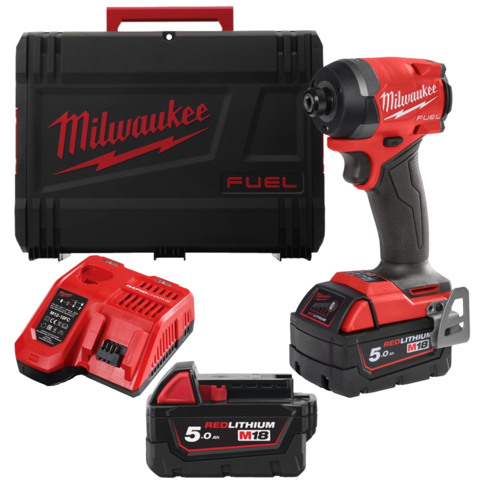 Milwaukee 4933479865 M18 FID3-502X Koolborstelloze 1/4"Hex Slagschroevendraaier 18V 5,0Ah in HD-Box