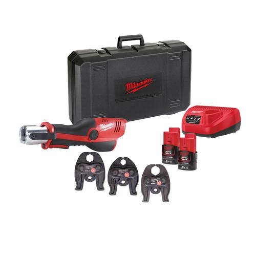 Milwaukee 4933481038 M12 ONEHPT-202C MP-Set Accu Perstang 12V 2.0 Ah Li-ion Mapress/Geberit 15/22/28 mm