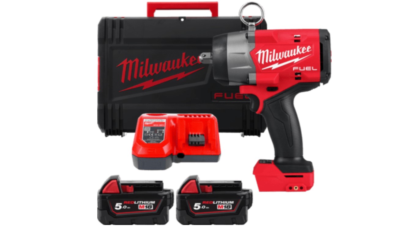 Milwaukee 4933492786 M18 FHIW2P12-502X 1/2" Fuel Accu Slagmoersleutel met verende borgpen 18V 5.0Ah Li-Ion in HD-Box