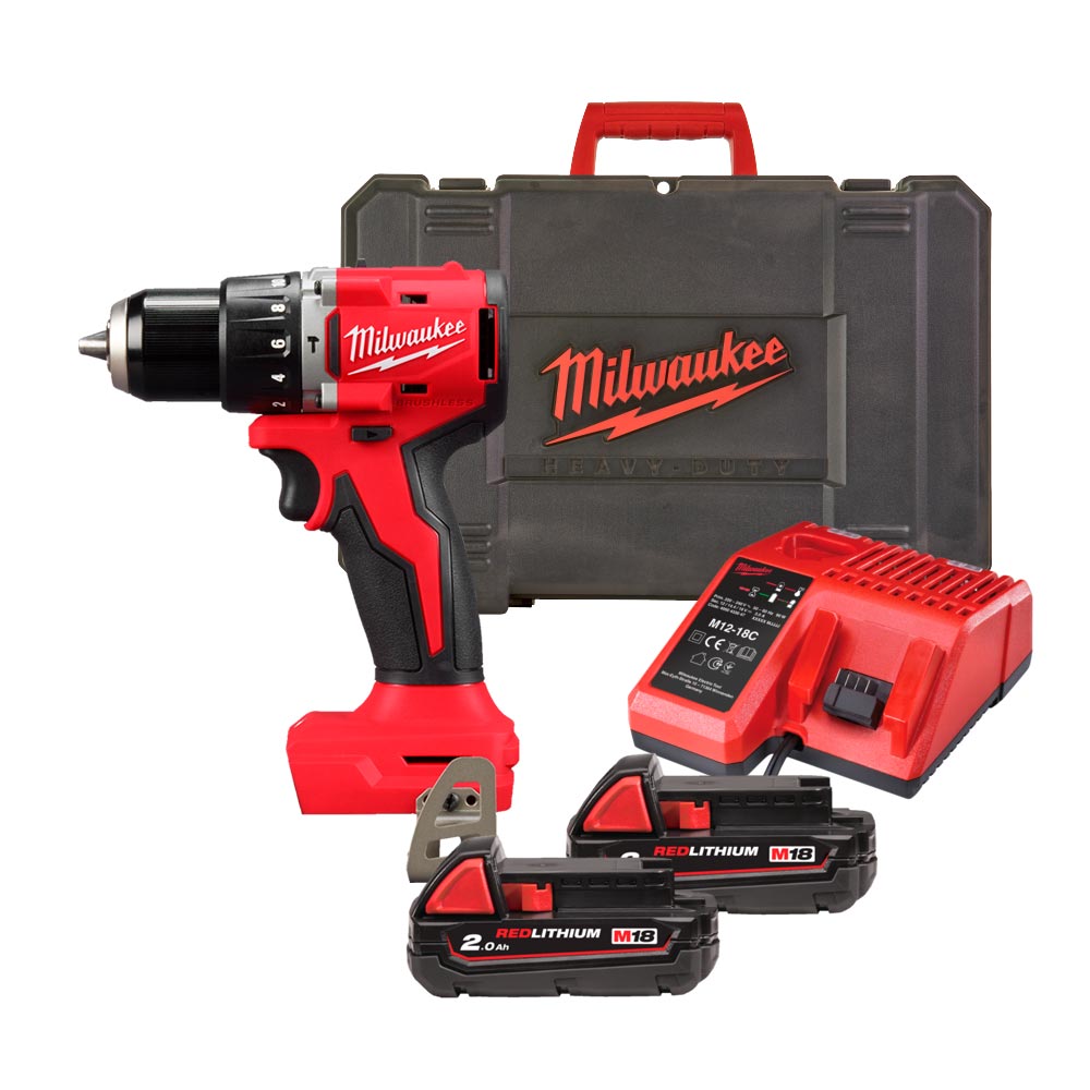 Milwaukee 4933492822 M18 BLPDRC-202C Accu Klopboormachine 18V 2.0Ah Li-Ion